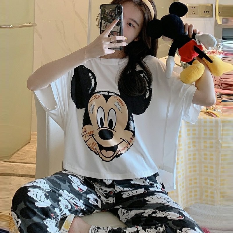 Half Sleeves Cartoon Printed Imported Night Suit Lingerie Pajama Sleepwear Free Delivery India